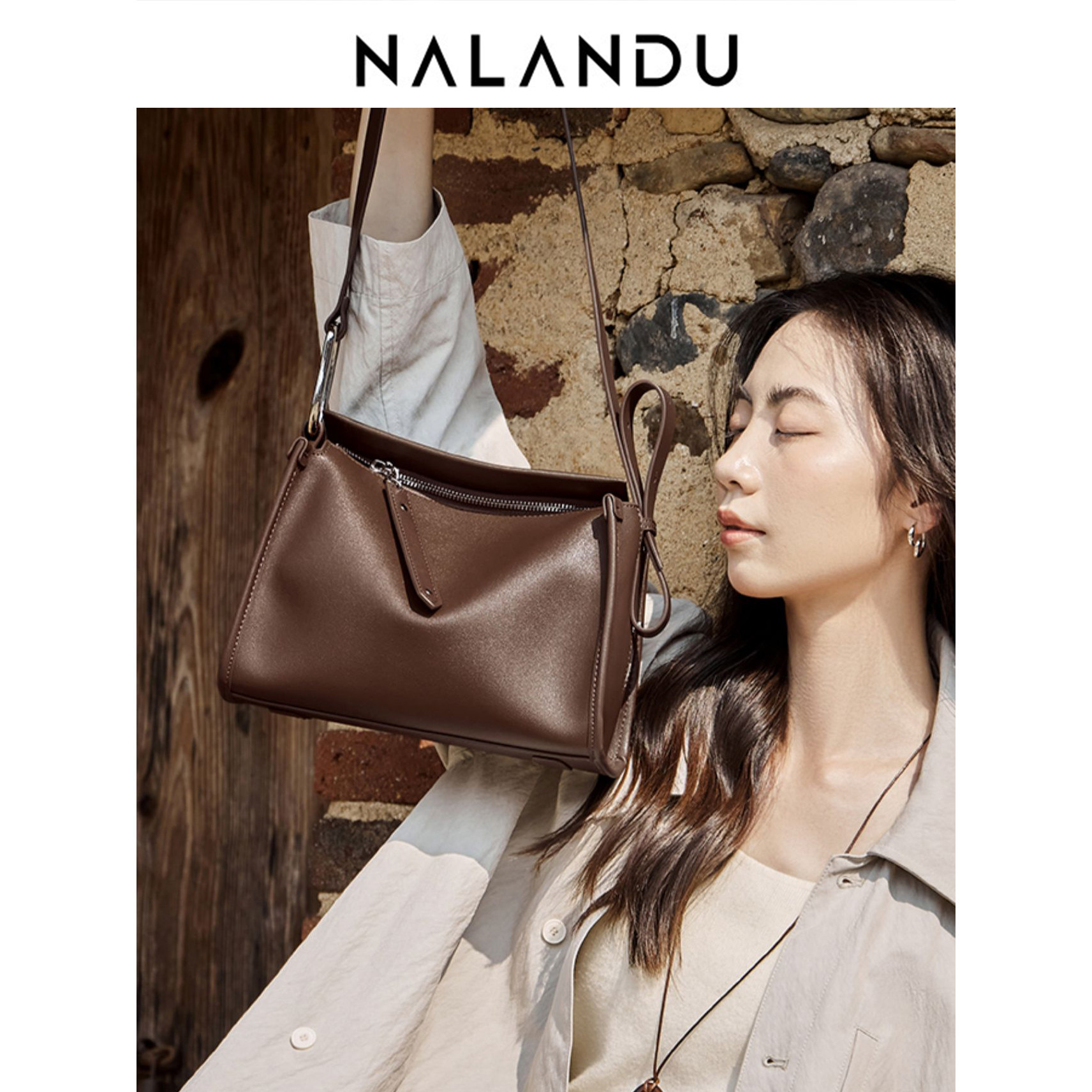 纳兰杜包包女士2025新款单肩包斜挎包女包高级感通勤包真皮腋下包