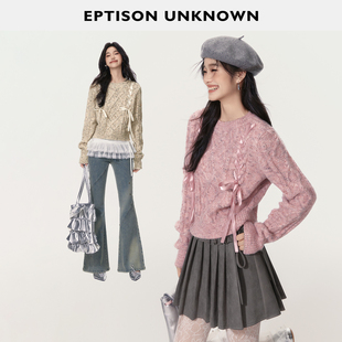 【109/件】EPTISON复古少女风毛衣2025冬新款圆领甜美氛围感上衣