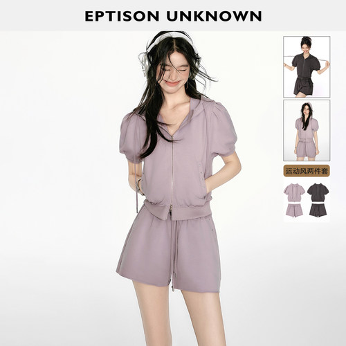 EPTISON短袖连帽短裤休闲套装