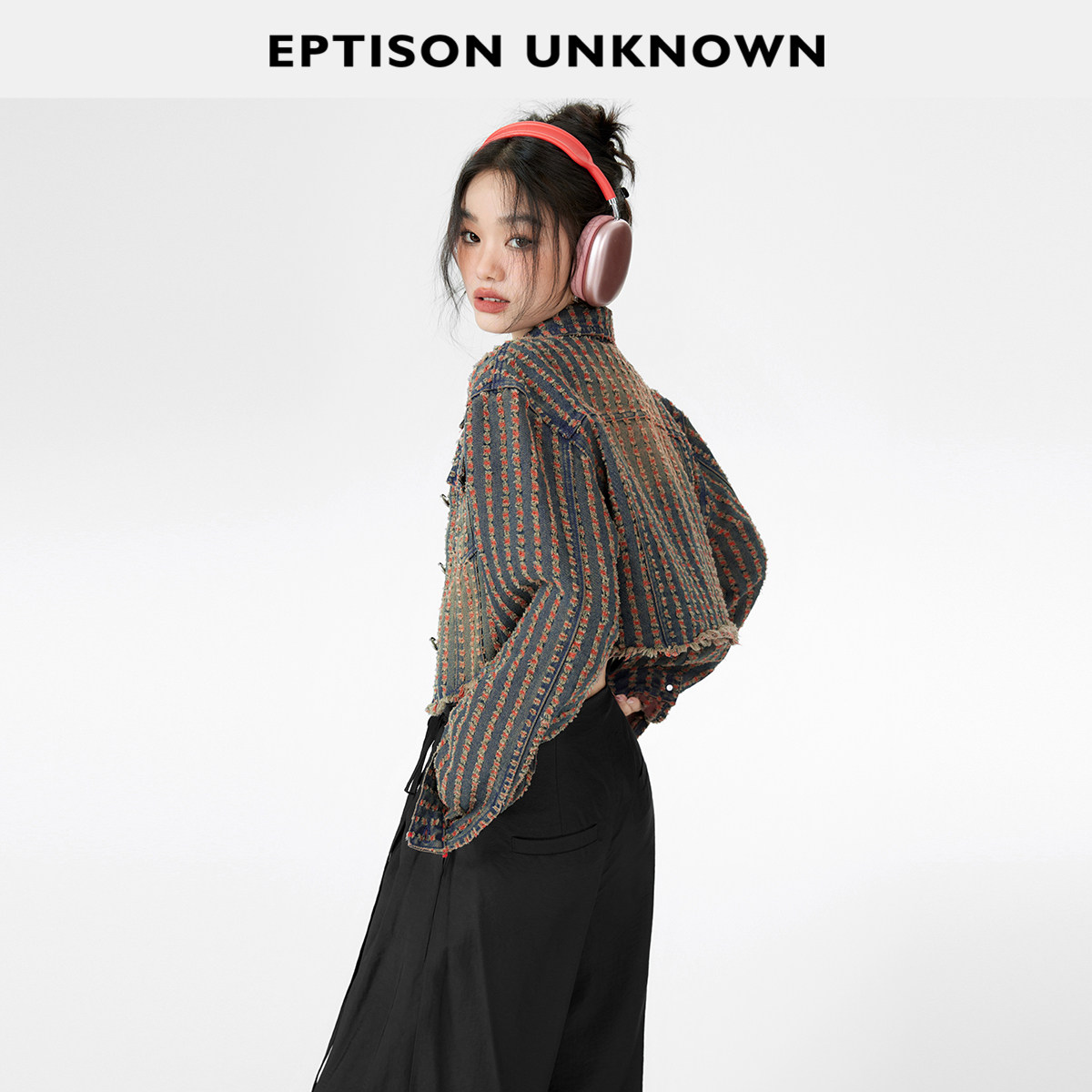 Eptison撞色短款牛仔短款外套图片