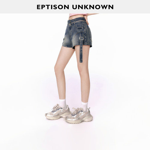 Eptison设计感休闲牛仔短裤