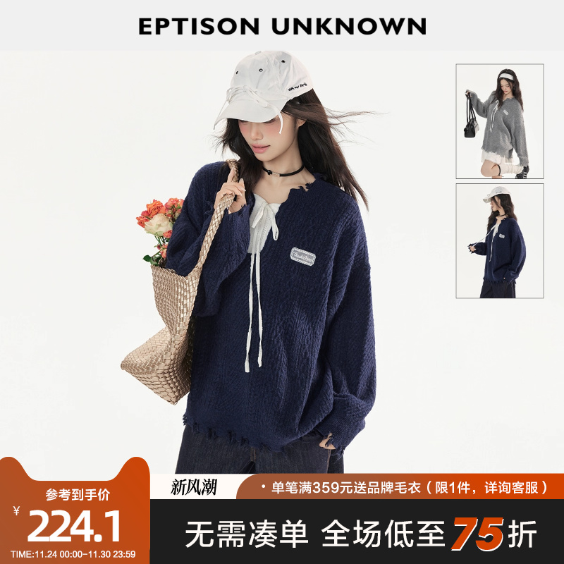 Eptison复古休闲风套头毛衣