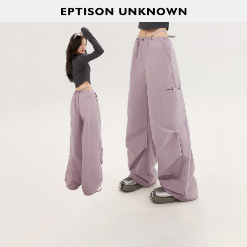 Eptison腰头绑带休闲工装裤