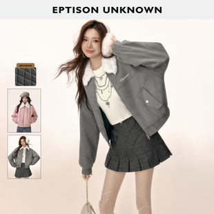 短款 EPTISON外套女2025冬新款 件 宽松小个子翻领复古上衣 249