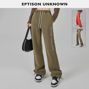 新款 件 女2025冬季 直筒宽松显瘦百搭休闲裤 EPTISON针织长裤