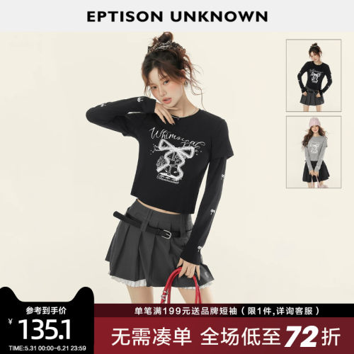 Eptison复古圆领正肩长袖T恤