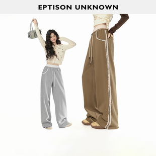 女复古松弛风直筒拖地设计感运动裤 EPTISON休闲裤 件 子 149