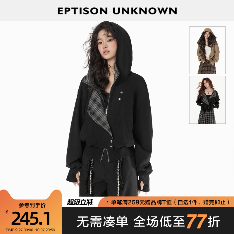 Eptison复古风连帽休闲短外套