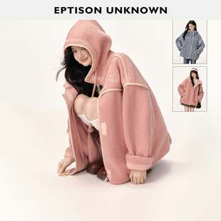 新款 EPTISON仿羊羔毛外套女2025冬季 件 宽松加厚复古上衣 249
