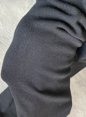 高个子加长复古细条纹发热绒保暖连裤袜女秋中厚款显瘦黑色打底袜