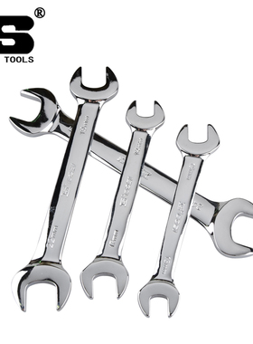 波斯双头开口扳手双头呆扳手双叉口扳镜面全抛光两用维修BS380607