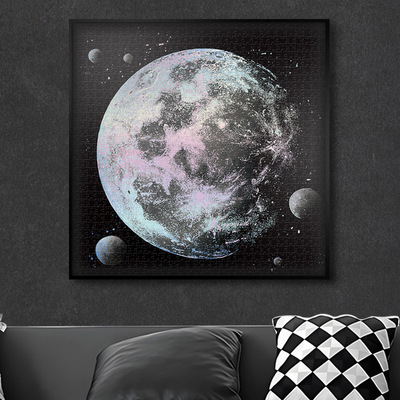 月球拼图1000片正方形puzzle古部