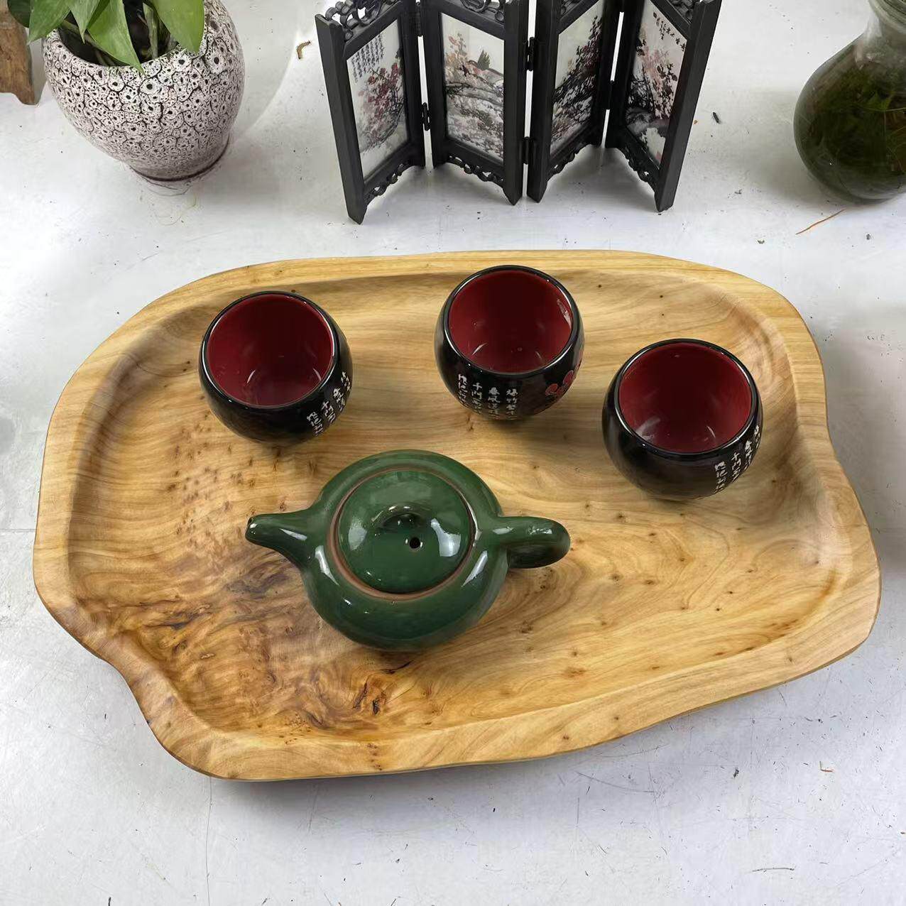 实木树根果盘茶盘摆件托盘客厅装饰品创意个性家居饰品