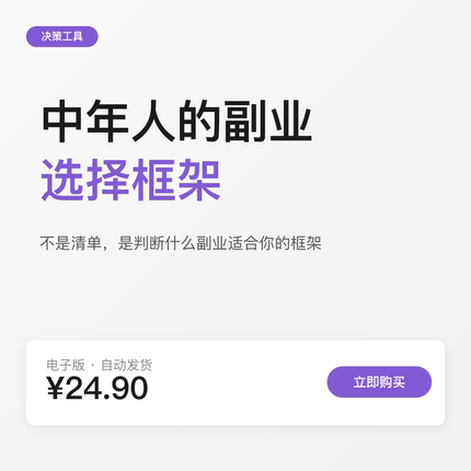 中年人的副业选择框架：40岁真实决策路径（电子版自动发货）