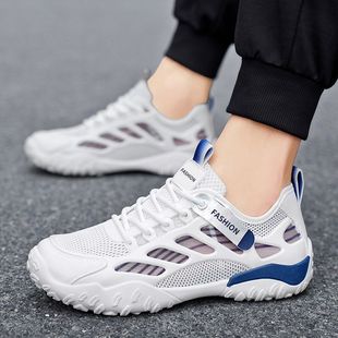 夏季男鞋2026新款女透气百搭耐磨休闲薄款跑步运动网面小码363738
