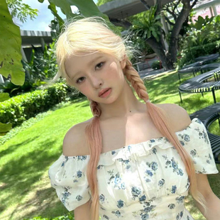 假发女金发渐变日常中分整顶假发甜美少女夏日度假风影楼写真造型