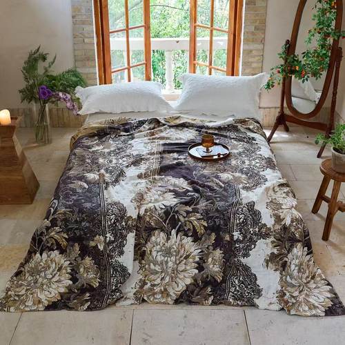 墨花惊庭-230*250cm罗布麻床盖毯A类母婴
