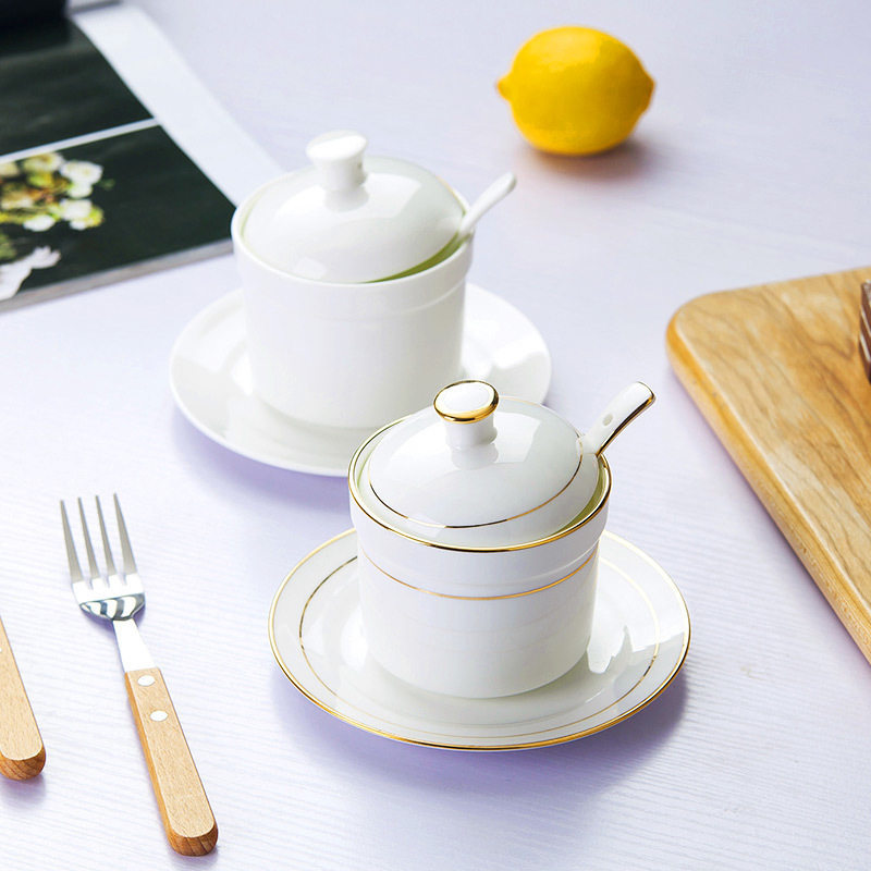 景德镇骨瓷汤盅陶瓷带盖炖罐隔水盅调味罐燕窝汤煲炖汤雪蛤炖盅