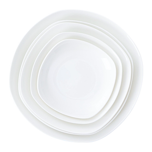 方形景德镇骨瓷盘家用深汤盘菜盘牛排西餐盘子平盘纯白色盘餐具