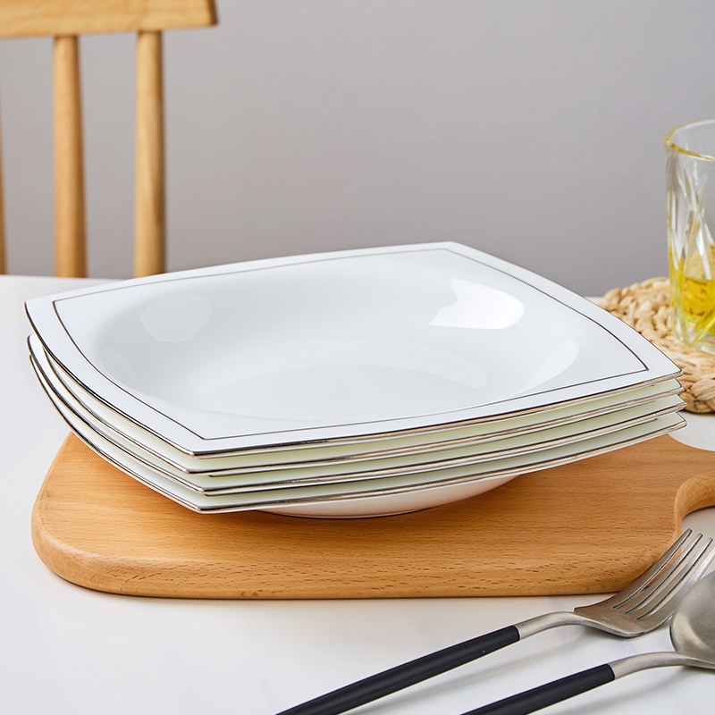 餐具尚韵骨瓷平盘方盘大众