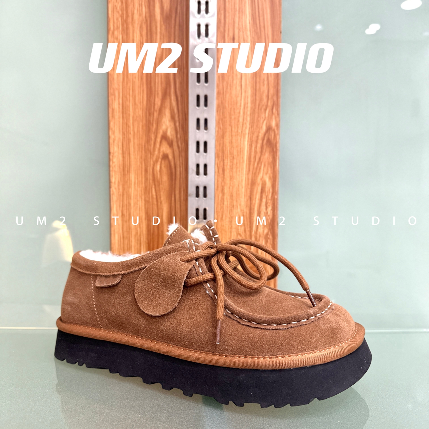 老钱风大头鞋厚底系带雪地靴