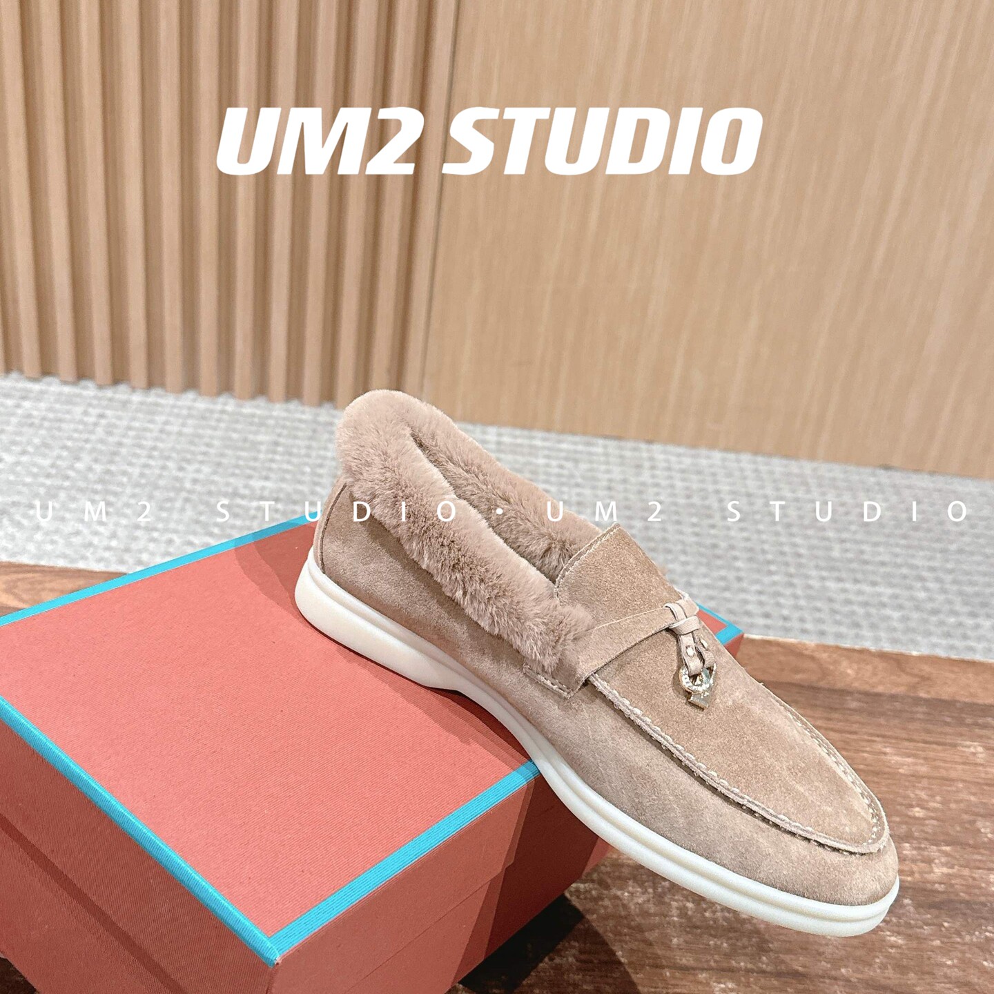 UM2一脚蹬加绒乐福鞋豆豆懒人鞋