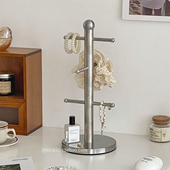 不锈钢桌面收纳架ins风杯子置物架卧室项链首饰挂架金属展示架