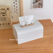 日式 简约家用白色纸巾盒客厅茶几桌面纸巾收纳盒餐厅餐巾纸抽纸盒