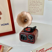 ins风创意复古留声机音乐盒卧室桌面装 饰摆件女生八音盒生日礼物