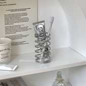 ins简约高级感不锈钢牙刷架子置物架创意弹簧收纳筒牙刷座收纳架