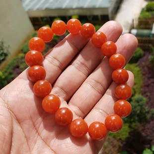 帶證書 原礦保山東山擺菜山料南紅瑪瑙紅色本命年手串柿子紅