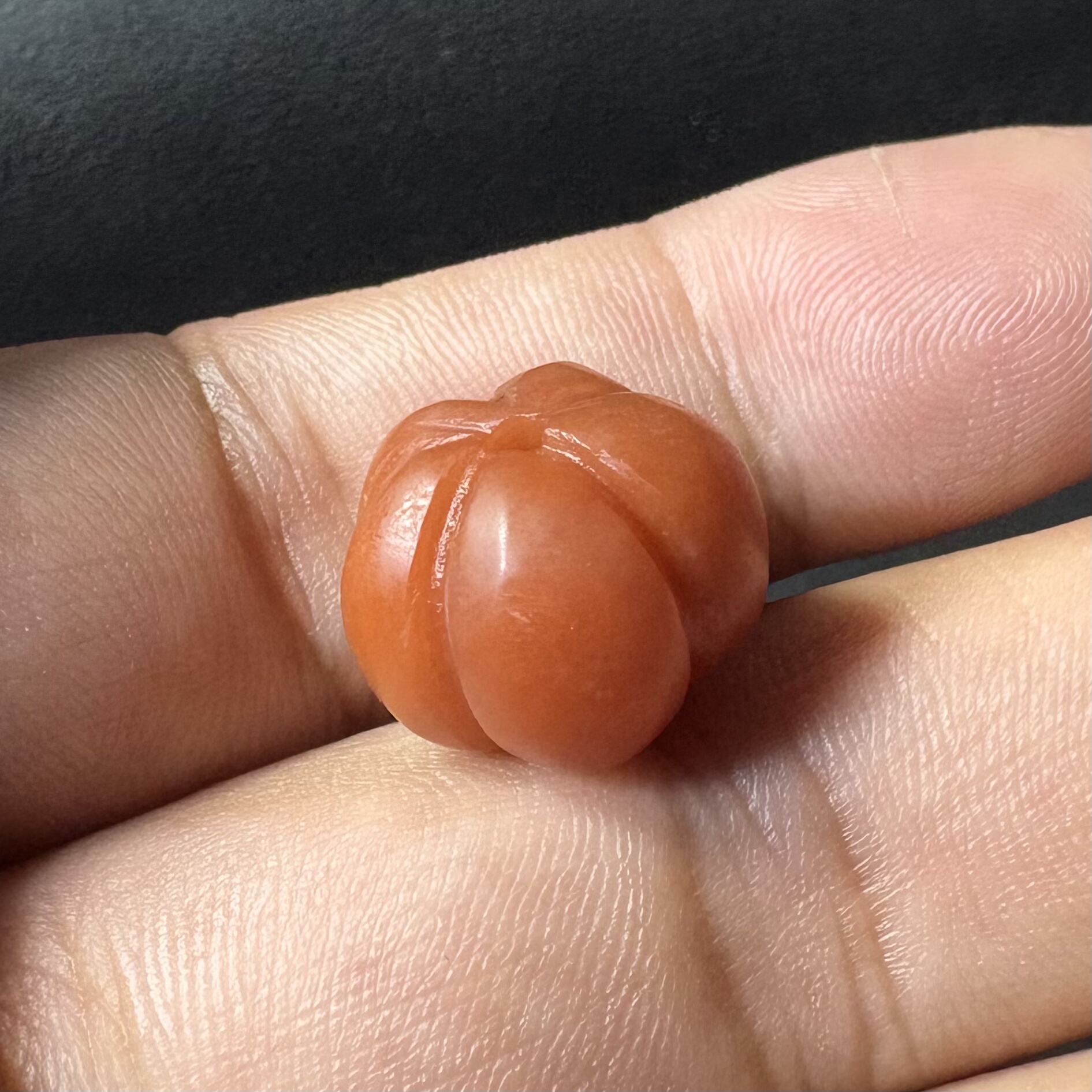 带证书1924保山南红玛瑙柿子红南瓜珠单珠散珠满肉满色柿子红