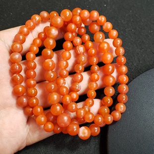 保山南红手串玛瑙手链单圈佛珠柿子红男女款 高性价比手串