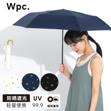 日本wpc伞 笑脸猫男女超轻晴雨两用折叠黑胶防晒紫外线太阳遮阳伞