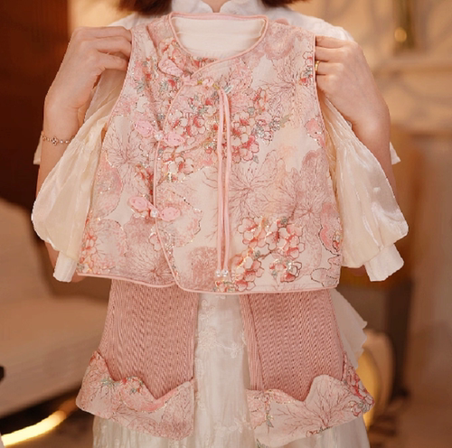 女童新中式国风马甲套装2025新款春秋季儿童唐装背心裙小女孩汉服