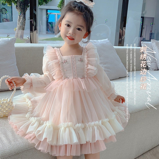 女童秋冬连衣裙加绒洛丽塔公主裙2岁宝宝网纱裙3岁裙子5岁女孩4
