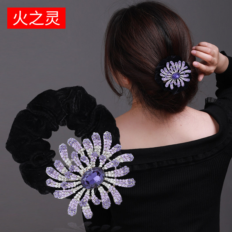 头花2023年新款大肠发圈高级感水钻妈妈发绳头绳女扎头发皮筋发饰