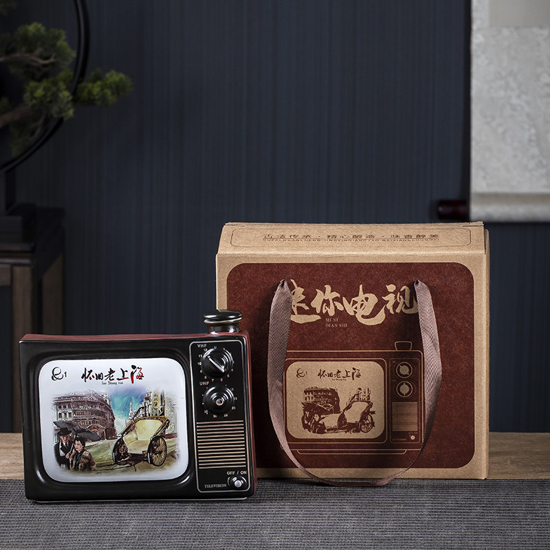 仿真电视机陶瓷空酒瓶3斤家用密封酒壶藏酒散装酒罐珍藏版酒坛