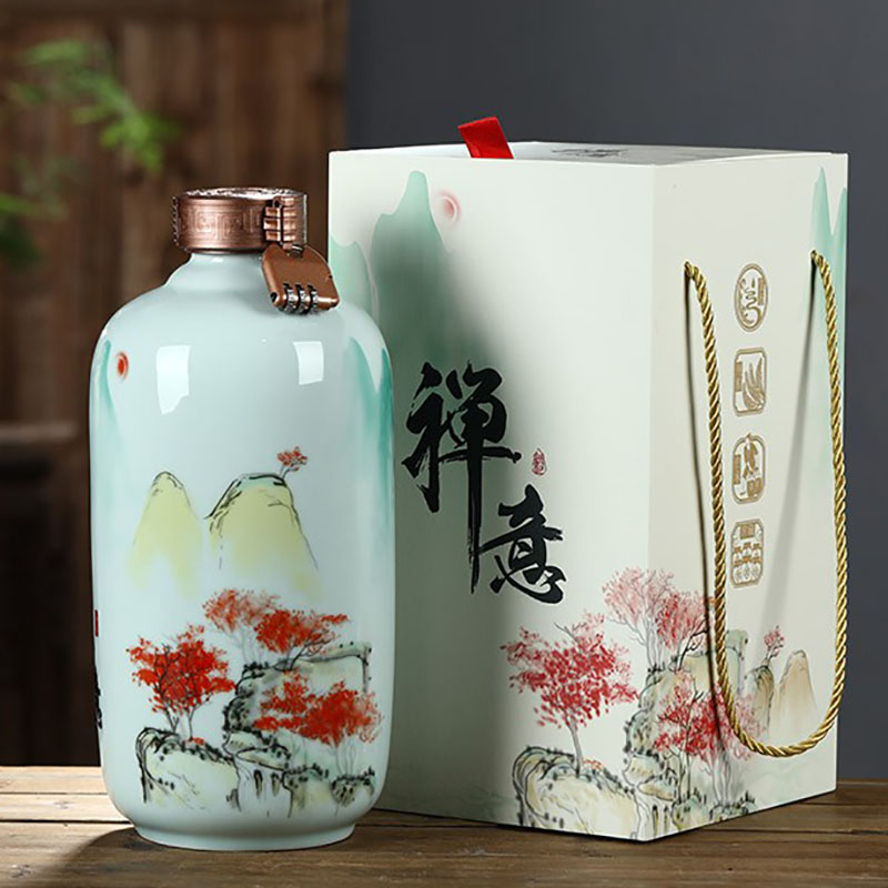 景德镇陶瓷散装空酒瓶5斤装家用酒壶密封酒坛简约酒罐酒柜摆件