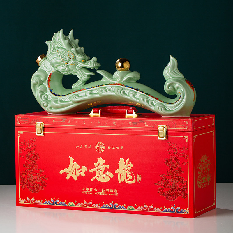 景德镇陶瓷空酒瓶密封酒壶生肖如意蛇龙摆件3斤5斤装散装存酒灌