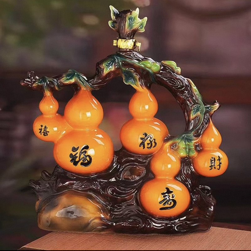 景德镇陶瓷空酒瓶五福临门创意摆件5斤装散装密封酒壶藏酒罐酒坛