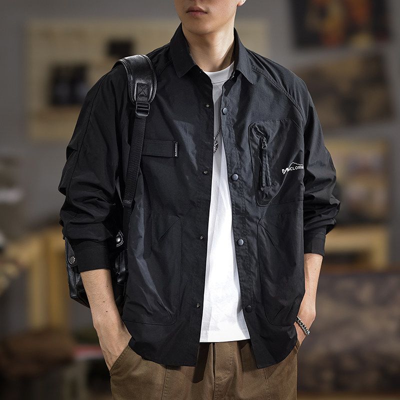 2026新款春季休闲工装夹克男美式爆款衬衫上衣大码多口袋男款外套