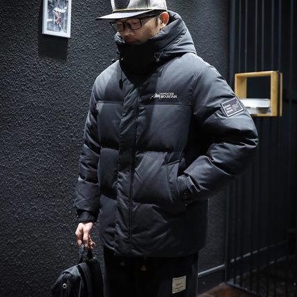 白鸭绒短款连帽羽绒服男冬季潮牌加厚男士保暖休闲羽绒外套男款潮