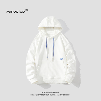 日系纯色连帽卫衣外套男士宽松