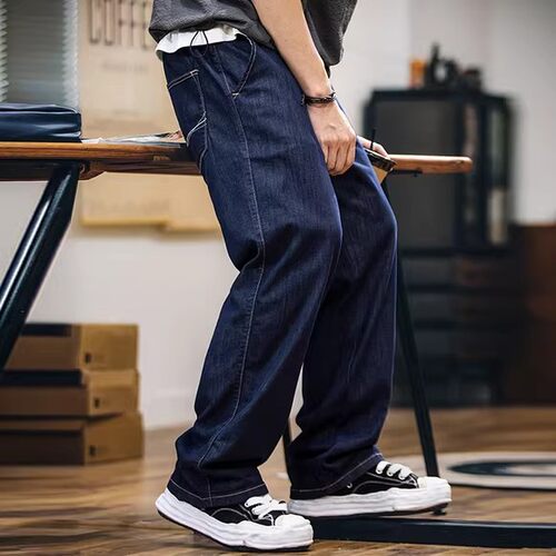 桑蚕丝薄荷纤维原色薄款牛仔裤男夏季2026新款防褪色宽松直筒长裤