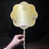 蚕丝扇手伴礼中式 团扇新娘结婚礼出嫁手工喜扇diy材料包古风扇子