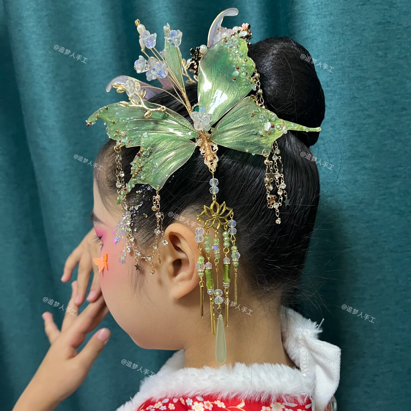 非遗掐丝蝴蝶发夹新娘汉服头饰