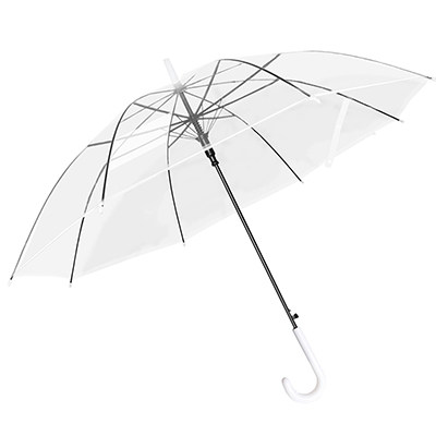 高颜值简约自动透明雨伞定制logo广告伞日系女网红长柄学生儿童伞
