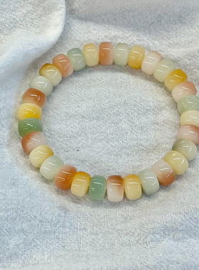 春日水蜜桃多宝药片菩提手串真品学生绕指柔盘玩佛珠念珠静音手串