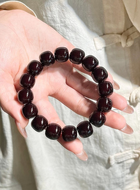 溏心风化黑金老料菩提根手串正品佛珠绕指柔盘玩念珠菩提子学生款